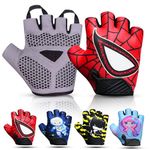 SAGA SPORTS Half Finger kids cycling gloves| Non-Slip, Padded, Antislip, Fingerless kids bike gloves for Boys and Girls | Ideal for BMX, MTB, Gymnastics, and Outdoor Sports gloves