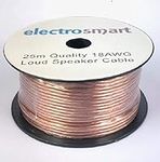 electrosmart 25m Quality 18AWG Loud Speaker Cable - Multi-Strand - Outside Dimensions of Cable: 5mm x 2.5mm