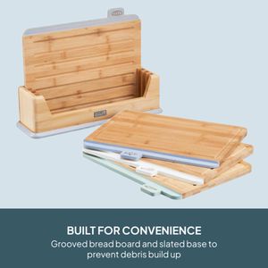 Cooks Professional Bamboo Chopping Board Set – 3-Piece Kitchen Cutting Boards