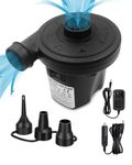 Air Pump for Inflatables, with Car Charger and Home Charger Air Pump Paddling Pool Pump 110-120V/12V, Paddling Pools Pump for Air Bed, Blow up Bed Pump for Kids Paddling Pools, Camping