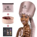 Amzpic Bonnet Hood Hair Dryer Attachment - Soft, Adjustable Extra Large Bonnet Hair Dryer for Speeds Up Drying Time at Home, Easy to Use for Styling, Curling and Deep Conditioning (Pink)