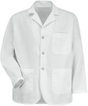 Red Kap Men's Notch Collar Lapel Counter Coat, White, 2X-Large