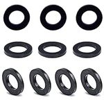 QISF 10 PCS Rubber Flat Washers, 24.5mm 3/4" Hose Washers Black Rubber Gasket Seals Ring Hose Gasket, Round Spacer Washers for Faucet Pipe Water Hose