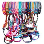 Carykon 12 PCS Nepal Woven Friendship Bracelets with a Sliding Knot Closure for Women Teens and Girls, Color may vary (Faith)