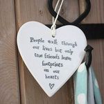 Porcelain Friendship Hanging Heart - People walk ......