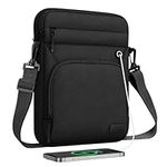 MoKo 9-11 Inch Tablet Sleeve Bag, Fits iPad Air 5/4th 10.9, iPad 9/8/7th 10.2, iPad 10th Gen. 10.9, iPad Pro 11 Inch, Tab S8/S9 11, Multifunctional Bag with Shoulder and Headphone Port, Black