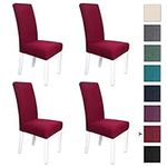 COSCANA®, Dining Chair Cover, Set 4 or 6 Pack, Super Fit Stretch Removable Washable Seat Slipcover for Hotel Dining Room Ceremony Banquet Wedding Party (Wine, 4)