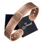 Jeracol Copper Bracelet for Men Women,Tree of Life and Celtic Knot Design Copper Magnetic Bracelets Cuff Bangle with 12pcs Powerful Magnets(Each 3800 Gauss), Brazaletes Jewelry with Gift Box