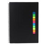 Nurnesy Reusable Erasable Paper Notebook - Spiral Bound with Black Lined & Dotted Pages, 180x255mm, APP Connectivity for Smart Note Taking