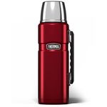 Thermos Stainless King 1.2L Multi- Purpose Thermos Flask - Original-Style Flask can be used as Travel Mug or Insulated Water Bottle for Daily Commute & Weekend Adventures – Red, 5- Year Warranty