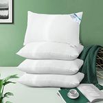 BIANCA Ultra Soft Micro Gel Technology Microfiber Pillow with Bamboo Cotton Fabric Shell -4pc 18 X 27 (Micro-Gel) | Neck Support & Back Pain | Big Orthopedic Pillow | Set of 1 Piece Solid-White