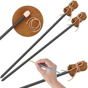 2 Pcs 32.7 Inches Mahl Stick for Steadying Painter Hand Painting Hand Rest Tool with Artificial Leather Painting Supplies for Artists Painter's Guide Stick for Watercolor Oil Sketching Lettering