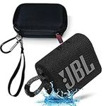 JBL GO 3 Waterproof Ultra Portable Bluetooth Speaker Bundle with Megen Hardshell Case (Black)