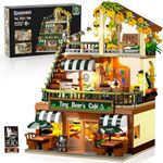 INSOON City Coffee House Building Set with Light, 1173 PCS Cafe Shop Building Block Toy with Ordering Counter Baking Room, Architecture Construction Model for Adults Teens Kids Boys Girls Ages 6-12+