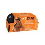 KT Tape PRO 2 Pack Synthetic Elastic Kinesiology Therapeutic Tape, 20 count - 10" Precut Strips (Black and Beige)