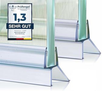 Meisterfaktur Duschdichtung 2x - Verlängerter Wasserabweiser - Ideale Dichtung für 4 bis 5mm Glastüren in Duschen (4-5mm (transparent))