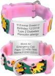 Personalized Safety Wristband Bracelet for Kids - Child ID Bracelet for Emergency Contact or Medical Information Waterproof Cartoon Style Silicone Bracelet for Boys Girls Teenagers