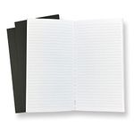 RICCO BELLO Lined Travelers Notebook Journal Refill Inserts for Standard Size Travel Journals, College Ruled, 8.25 x 4.25 inches (Set of 3) 192 Pages, Black Cover