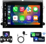 HNOPYHNT Car Stereo for Ford F150, F250, F350, Explorer, Fusion, Focus, Edge, Taurus, Freestar - 7 Inch Touchscreen GPS Navigation, Bluetooth, FM/RDS, SWC, CarPlay, Android Auto Upgrade, Radio Camera