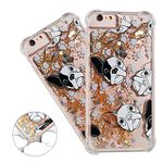 HMTECHUS iPhone 6S case Unique Creative 3D Pattern Quicksand Diamonds Floating Luxury Shiny Glitter Flowing Liquid Shockproof Protect Silicone Cover for iPhone 6 / iPhone 6S Bling Dog YB