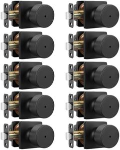 Goldenwarm Matte Black Door Knobs Interior, Privacy Bedroom Door Knob with Lock, Black Interior Door Knobs Bathroom 10 Pack