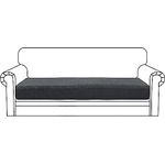 CHELZEN Super Stretch Sofa Seat Cushion Cover, Fitted Sofa Cushion Slipcovers, Soft Couch Cushion Covers, Furniture Protector with Elastic Bottom (3 Seater, Dark Gray)