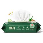 Earth Rated (A Canadian Company) Pet Wipes for Dogs and Cats, Hypoallergenic, Cleaning and Hydrating, for Grooming Paws, Body and Butt, Unscented, 100 Count