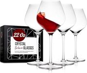 Gusto Nostro Crystal Wine Glasses Set of 4, 22 Oz Long Stem Modern Wine Glasses for White and Red Wine, Dishwasher Safe, Fancy, Elegant, Large and Tall Wine Glass for Wedding Christmas Anniversary