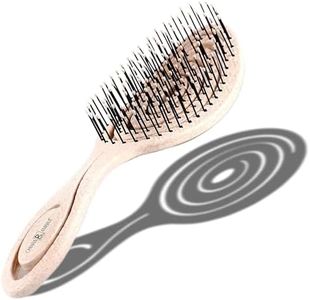 CHIARA AMBRA Brosse Démêlante Bio-Friendly - Brosse à Cheveux Demelante sans Tirer Cheveux Bouclés Épais - Brosse a Cheveux Ventilée Vegan - Brosses Anti-Casse - Nature