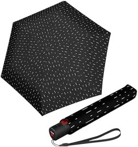 Knirps U.200 Ultra Light Automatic Rain Umbrella in Rain Black – One-Touch Auto Open/Close, Wind-Tunnel Tested, 37in Canopy, Aluminum Fiberglass Frame, Pocket-Size Travel Umbrellas, Cover Included
