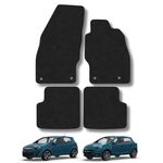 Car Mats Compatible with Vauxhall Corsa D/E (2006-2019) Tailored Fit Black Carpet Car Floor Mats Set Accessory Custom Fit 4 Pieces - Anti Slip Backing & Black Binding Trim Edge