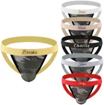 Altraty Custom Mens Thong with Name Phrase, Personalized Embroidery Text, Athletic G-String for Men, Gift for Him