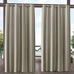 Exclusive Home Curtains Canopy Stripe Panel Pair 54x96 Taupe/Sand