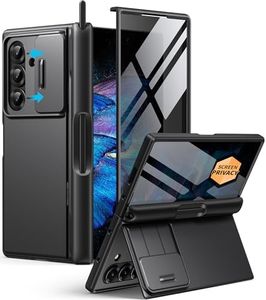 BERFY for Z Fold 7 Case with Privacy Screen Protector, [Anti Spy] Hidden Kickstand & Slide Camera Cover & Hinge Protective, Full Body Shockproof Phone Case for Samsung Galaxy Z Fold 7, Black Stylus