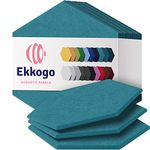 Ekkogo Acoustic Panels 12-Pack Soundproof Wall Panels 12''X10''X0.4'' Sound Panels High Density Sound Dampening Panels - [Light Turquoise Hexagon]