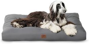 Bedsure Waterproof Dog Bed XXL- Extra Large Washable Dog Bed Mattress with Oxford Fabric, Water Resistant Dog Pillow Bed for Crate, Grey, 120x90x10cm