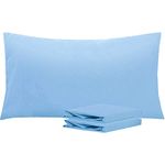 NTBAY 2 Pack 100% Brushed Microfiber Plain Pillowcases, 1800 Super Soft and Cozy, Wrinkle, Fade, Stain Resistant with Envelope Closure Bed Pillow Cases, 50x90 cm, Pale Blue