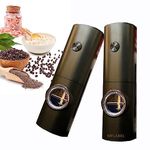 2PCS Electric Pepper Grinder,Salt and Pepper Grinder Set, Salt & Pepper Grinders - Adjustable Coarseness Two Black Pepper Grinders Pepper Mill