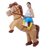 JOYBRO Inflatable Horse Costume Adult Funny Cowboy Costume Riding Horse Costume Halloween Costumes Men Blow up Costumes
