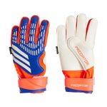 adidas Unisex-Kids Match Predator Fingersave Goalie Gloves, Lucid Blue/Solar Red/White, 7