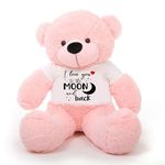 LOVEY DOVEY Big Teddy Bear for Gift of Any Occasion Wearing a “I Love You to The Moon and Back T-Shirt 6 feet Pink