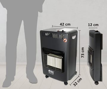 Portable Indoor Gas Heater – Foldable, 4.2kW with Regulator Set