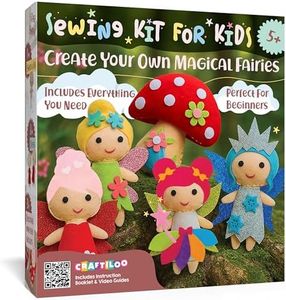 CRAFTILOO Fairy Sewing Kits for Little Girls 5 Easy Projects for Childrens Kid Crafts Make Your Own Felt Pillow Plush Craft Kit My First Sewing Kit Learn to Sew