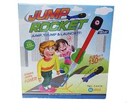 EKTA Jump Rocket Stomp Launcher and 3 Foam Tipped Rockets with Whistling Sound Outdoor Toy for Kids (Flies Upto 150ft, Non- Toxic, No Battery, Age 5+ Years), Multicolour