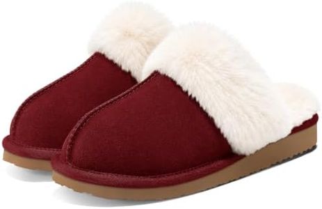Litfun Women's Fuzzy Memory Foam Slippers Fluffy Winter House Shoes Indoor and Outdoor, Wine 6