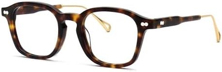 Zeelool Square Eyeglasses Frame with Non-prescription Clear Lens Eyewear Glasses for Men Women, Tortoise, Medium