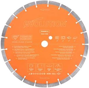 Evolution Power Tools Premium Diamond Blade 12-Inch for Disc Cutter, Concrete Saw | 1 Inch Arbor | High Diamond Concentration | Segmented Diamond Blade for Masonry, Brick, Stone, Roof Tile, Concrete