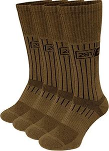 281Z Military Boot Socks - Tactical Trekking Hiking - Outdoor Athletic Sport (Coyote Brown)(Medium 4 Pairs Pack)