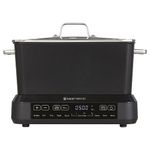 West Bend Versatility Plus Slow Cooker, Large-Capacity Non-Stick Multicooker with Variable Temperature Control, 20 Cooking Functions, 6-Quart, Black