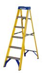 Werner 7160618 Fibreglass Swingback Stepladder-6 Tread, Yellow, One Size